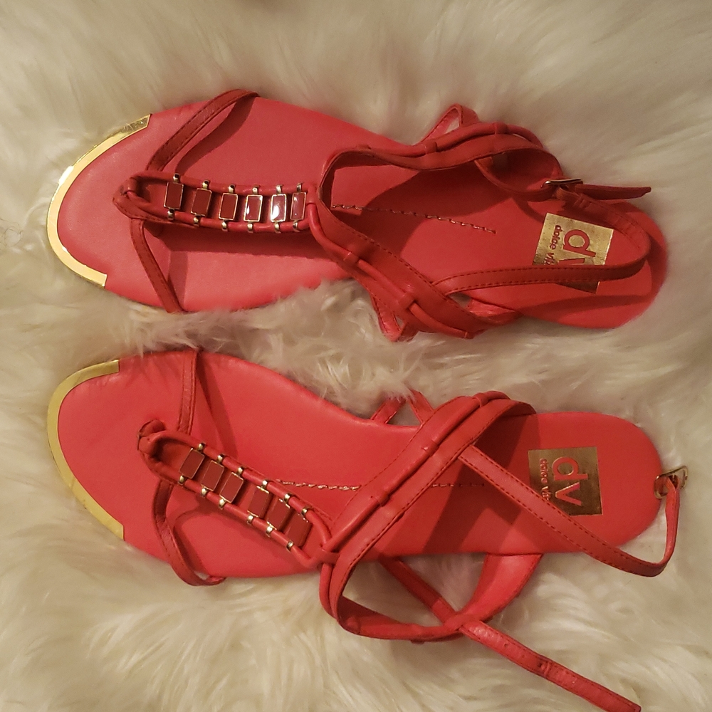 Orange and gold sandals size 13